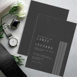 Convite ID1090 de casamento preto e branco personalizado