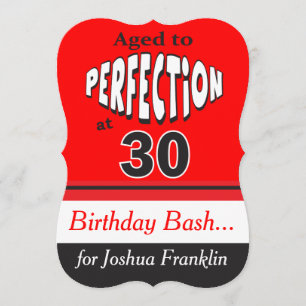 Convite Idade para a Perfecção aos 30 anos aniversário