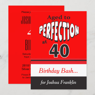 Convite Idade para a Perfecção aos 40 anos