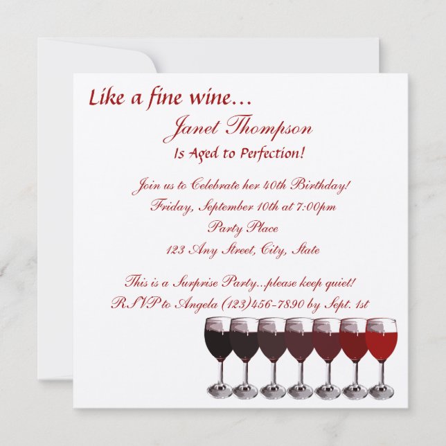 Convite Idade para Perfecção Aniversário (Frente)