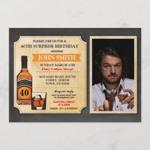 Convite Idade para Perfecção Aniversário Cheers Whisky Fot