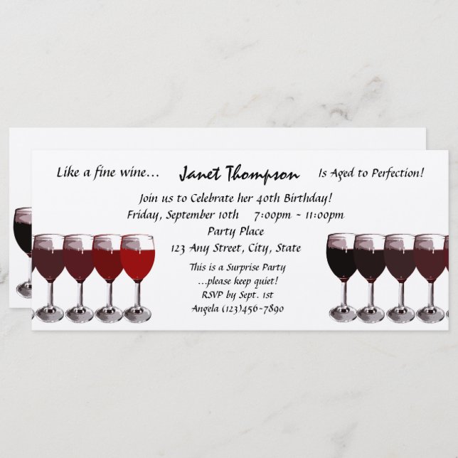 Convite Idade para Perfecção/Convite de Aniversário (Frente/Verso)