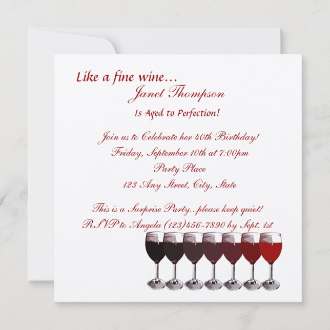 Convite Idade para Perfecção/Convite de Aniversário (Frente)