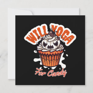 Convite Ideia de Cupcake de Halloween para Yoga das Mães