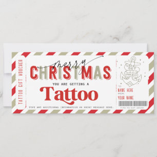 Convite Ideia de Modelo do Presente da Tatuagem de Natal