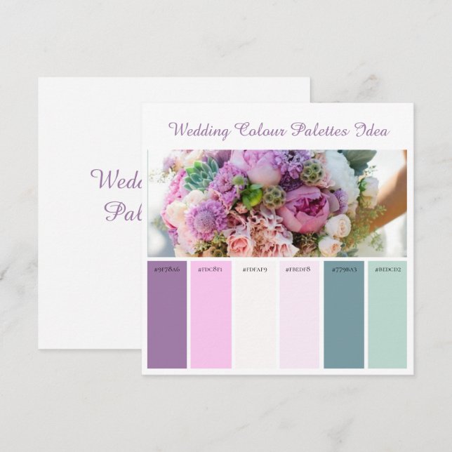 Convite Ideia de paleta de cores de casamento (Frente/Verso)