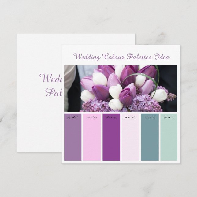 Convite Ideia de paleta de cores de casamento (Frente/Verso)