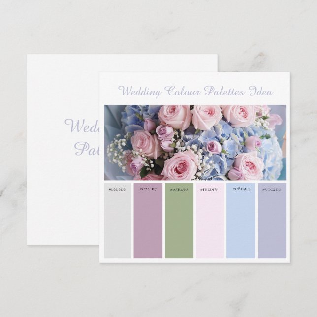 Convite Ideia de paleta de cores de casamento (Frente/Verso)