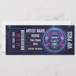 Convite Ideia de presente de ingresso de concerto personal