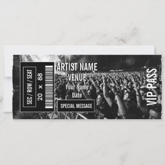 Convite Ideia de presente de ingresso de show personalizad