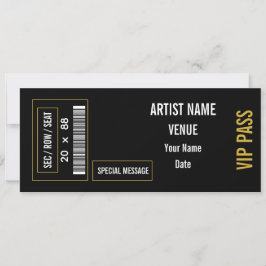Convite Ideia de presente de ingresso de show personalizad