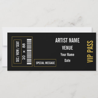 Convite Ideia de presente de ingresso de show personalizad