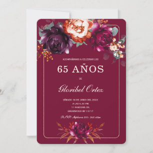 Convite Ideias de festa de aniversário de 65 anos na Borgo