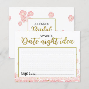 Convite Ideias Noturnas de Data   Floral Dourado e rosa