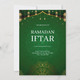 Convite Iftar do Ramadão Moderno Verde