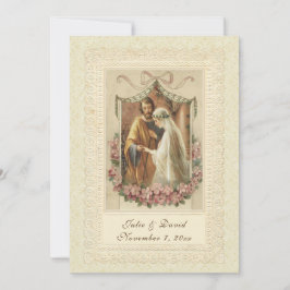 Convite Igreja Casamento vintage Católica/Recepção