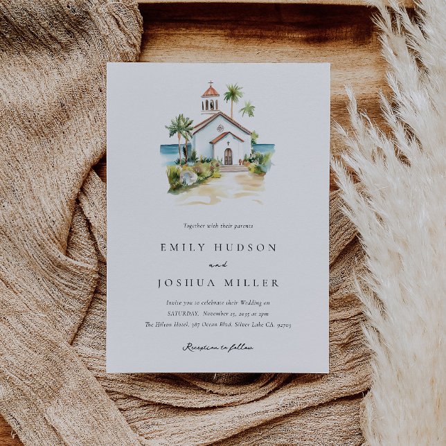 Convite Igreja Católica Casamento Tropical (Criador carregado)