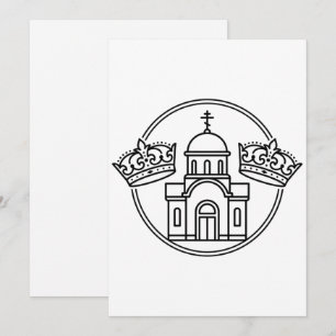 Convite Igreja Ortodoxa Grega Com Duas Coroas de Casamento