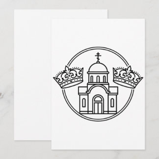 Convite Igreja Ortodoxa Grega Com Duas Coroas de Casamento