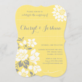 Convite Ii-Amarelo floral elegante