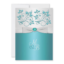 Convite II Aqua-Marine e Silver Monogramas