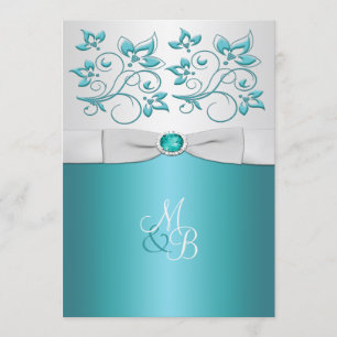 Convite II Aqua-Marine e Silver Monogramas