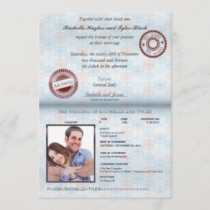Convite II do casamento do passaporte de Italia