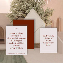 Convite II para Casamento Moderno Bold