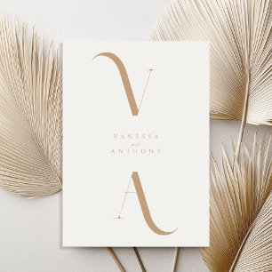 Convite Ilegante e moderno minimalista Ivory e Casamento d