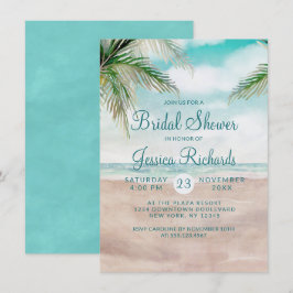 Convite Ilha Breeze Tropical Beach Weding Chá de panela