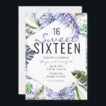 Convite Ilha Purple Lilac Palm Tropical Folhas Sweet 16<br><div class="desc">personalizar para qualquer evento</div>