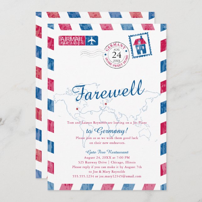 Convite Illinois para Germany Airmail Moving (Frente/Verso)