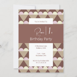 Convite illusima Morango Vanilla primeiro aniversario Icec