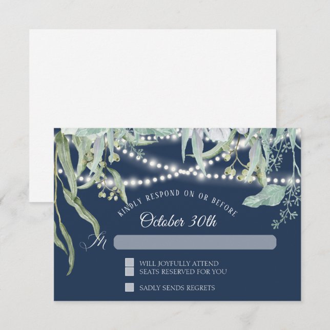 Convite Iluminação de Natal de Eucalipto de Adega Moderna  (Frente/Verso)