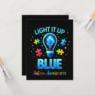 Convite Ilumine de Azul Conscientização do Autismo Autista