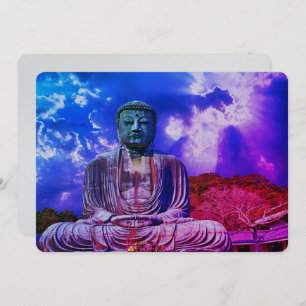 Convite Iluminismo Meditando a Cor da Estátua Buda