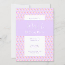 Convite ilusima Cupcake arco-íris Partido primeiro anivers