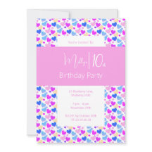 ilusima Rainbow Love Hearts Pink 10th Birthday