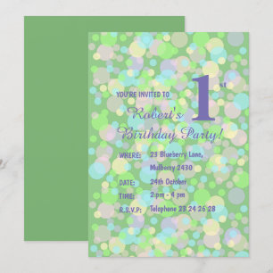Convite Ilusima Rainbow Pastel Does Boys Green Aniversário