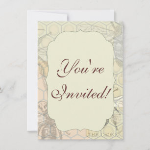 Convite Ilustração Anterior do Inseto de Abelhas da Rainha