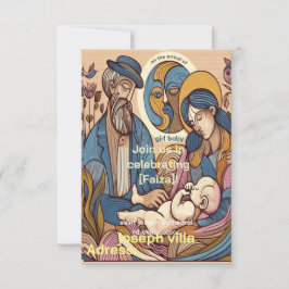 convite ilustração aquarela vintage menina chuveir