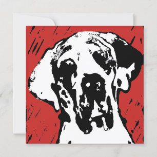 Convite Ilustração artística de Great Dane