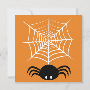 Convite Ilustração Assustadora de Aranha de Halloween