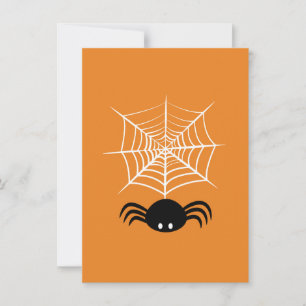 Convite Ilustração Assustadora de Aranha de Halloween
