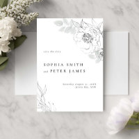 Ilustração Botânica Floral Salvar a data