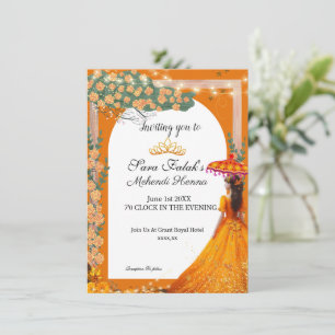 Convite ilustração Casamento Índio Mehendi Henna