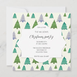 Convite Ilustração da Árvore de Aquarela do Partido Natal