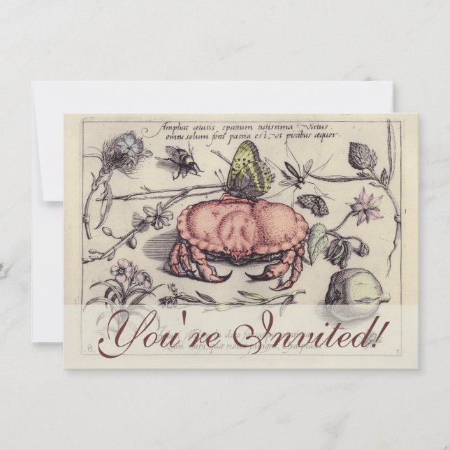 Convite Ilustração da Flor Botânica do Caranguejo (Frente)