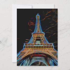 Convite Ilustração da Torre Eiffel - Paris, França