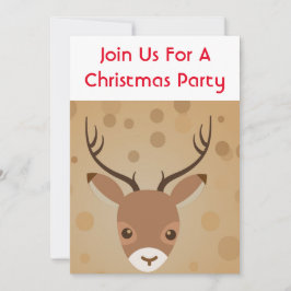 Convite ilustração das renas sobre fundo castanho